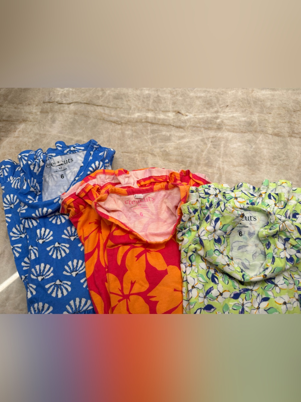J. Crew Factory Girls Floral & Shell Print Dresses - Blue, Orange, Green